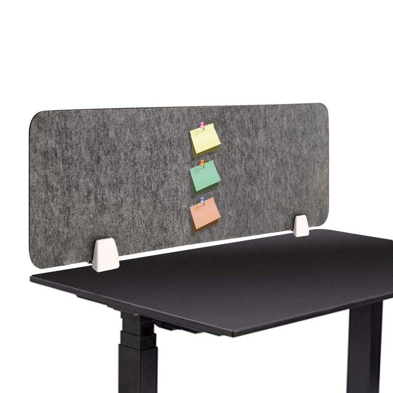MYOYAY 40''x12'' Privacy Panel Clamp-on Acoustic Desk Divider Freestanding Sound Absorbing Cubicle Desk Divider Removable Acoustic Partitions with 2 Clips for Offices, Braries, Classrooms, Library - Image 1